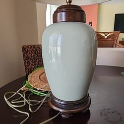 Vintage Asian Porcelain Crackle Ginger Jar Lamp