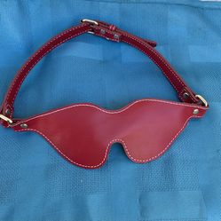 Red Leather Eye Mask Blindfold