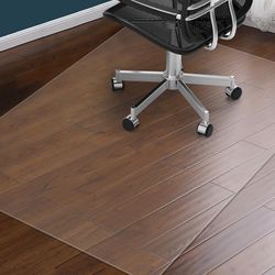 Lemostaar Clear Chair Mat for Hardwood Floor: 48" x 36" Plastic Office Chair Mats for Hard Wood and Tile Floor, Easy Glide No-Slip Floor Mat for Rolli