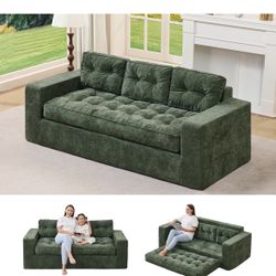 Green 3 Seater Boneless Couch 