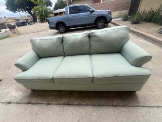 Sage Green Three-Cushion Sofa