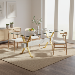 Nile 71" Tempered Glass Dining Table