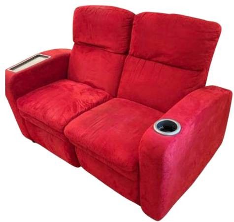 Red Entertainment Loveseat w/ Recliners
