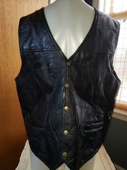 Vintage mens 2xl leather vest