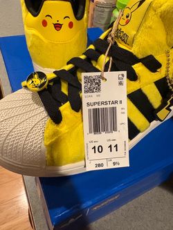 Brand New Mens Size 10 Adidas Super Stars Pikachu