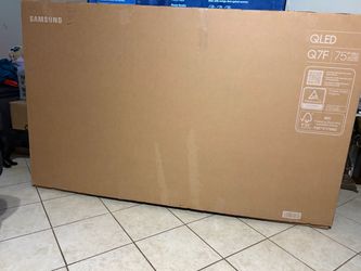 Samsung 75” smart Qled tv in box