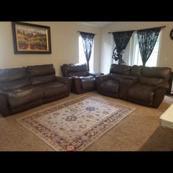 Recliner Sofa Set Three Piece 