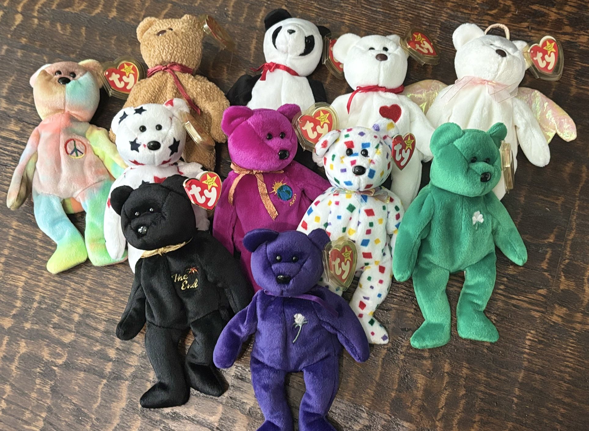 TY Beanie Babies Bears Lot of 11 assorted/rare/authentic bears