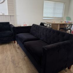 Black Velvet Couches 