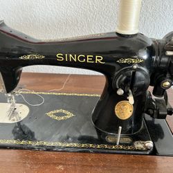 Singer Sewing Machine And Cabinet,  Antique/Vintage