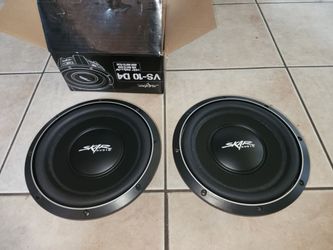 Pair of Skar Audio VS-10 D4 10-inch shallow subs. Dual 4-ohm.