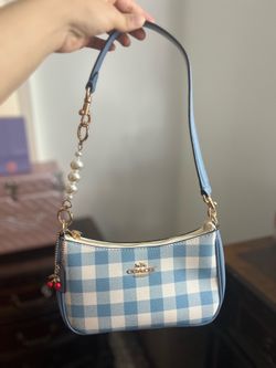 Coach Teri Shoulder Bag Blue Gingham