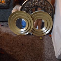 Set Of 2 Round Circle Mirrors