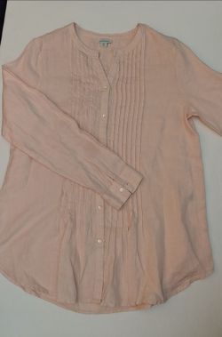 Sundance Pleated Button-Up Blouse in Soft Pink Size M