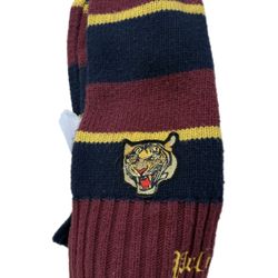 Vintage Mens Polo Ralph Lauren Rugby Stripe Tiger Scarf Knitted Dress 