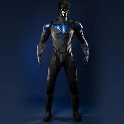 NIGHT SUPERHERO BLUE WING COSTUME SUIT COSPLAY