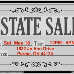 Private Estate Sale Saturday May 18 12PM-4PM