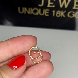 18K Solid Gold Small Hoop Earrings – Perfect for Nose Ring or Cartilage