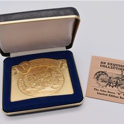 Solid Brass John Deere Model D Tractor 1988 Vintage Belt Buckle