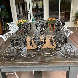 Vintage Floral Leaf Candelabras