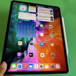 256GB Apple IPad Pro 12.9” 4th Generation (2020 Model/ Face ID/Liquid Retina ) WiFi + cellular (LTE/Unlocked) with Accessories(Apple pencil supported)