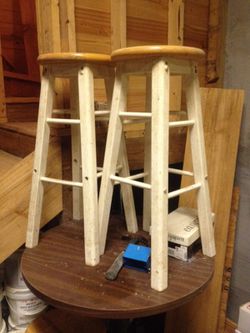 3 stools. Solid wood