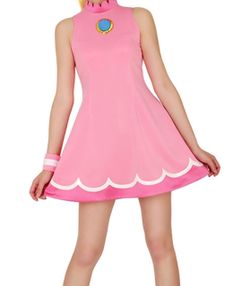 Princess Peach Cosplay Costume Dress
