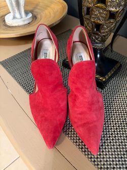 Steve Madden Red Suede Pointed-Toe Flats
