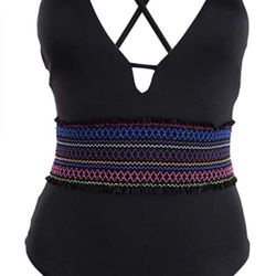 Bar III Women's Smocked One-Piece Swimsu