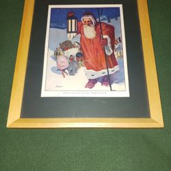 Vintage " Santa Claus on his way from Toyland " Print. 