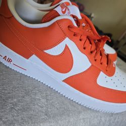 Nike Air Force Ones (Orange White) Size 12 M