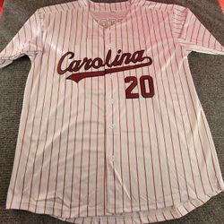 South Carolina Gamecocks Ethan Petry Shite Pinstripe Baseball Jersey Large Or XL 