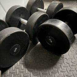 Pair Of 55 lb & 65 lb Dumbbells 