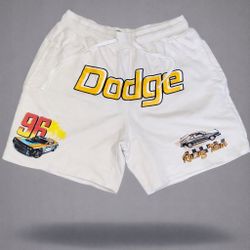 Dodge Racing Graphic Shorts – White – Size L