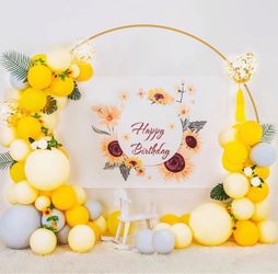 Round backdrop, stand, 8 feet, gold, wedding, balloon, arch stand, Round backdrop, stand, 8 feet, gold, wedding, balloon, arch stand, NEW