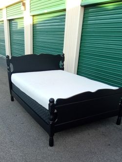 FULL BED FRAME WITH BOX AND MATTRESS