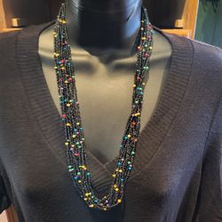 Necklace Multistranded Beaded 
