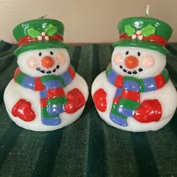 Set Of Snowmen Candles