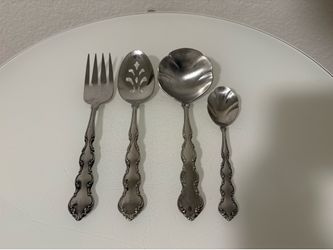 Set of 4 Serving Utensils Oneida Deluxe Stainless Steel