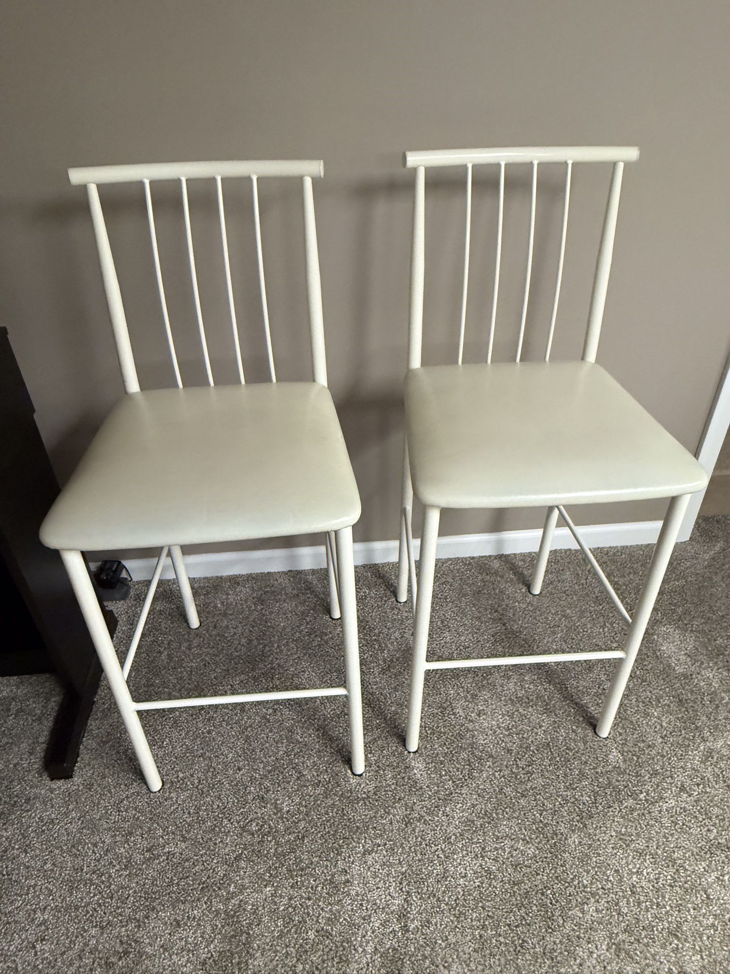White Counter Height Designer Stools (2) By Amisco industries 