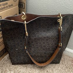 Brown Calvin Klein Purse Tote Bag