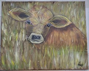 Cow Acrylic Painting 20"X16"