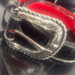 100 % leather boots & belt