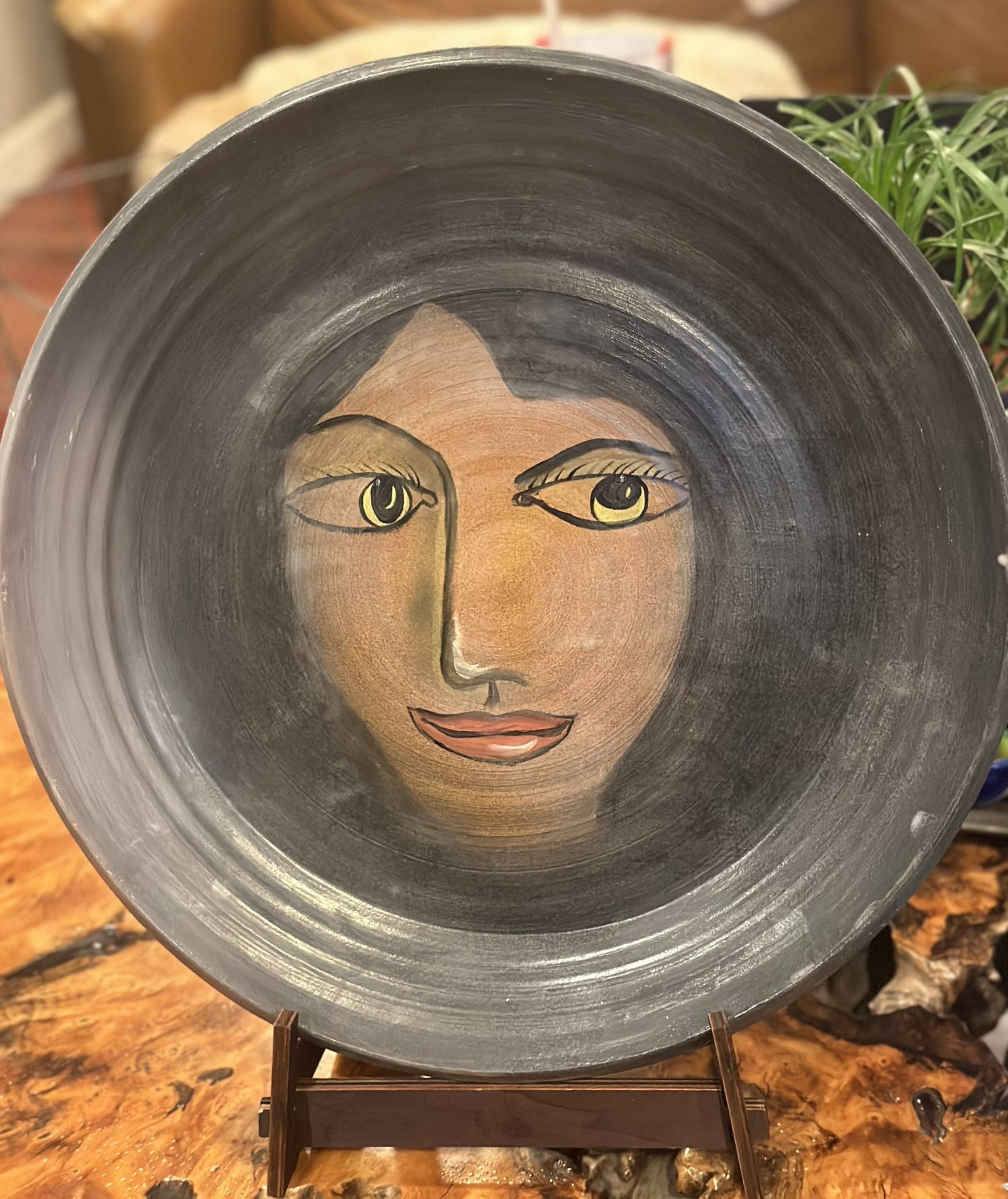 Extra Large Handmade / Hand Painted / Handcrafted - Signed Display Plate / Platter / Wall Hanging