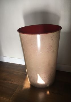 Antique metal trash can