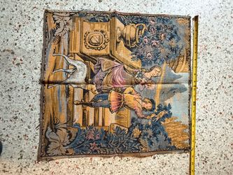 Woven Romantic Couple Pictorial Tapestry Wall Hanging Multicolor Vertical 18/18