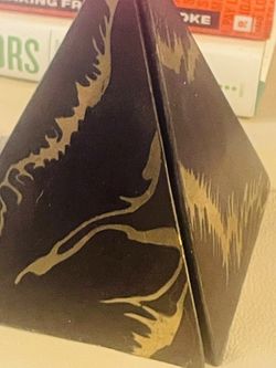 rare rosenthal black onyx and gold pyramid book ends