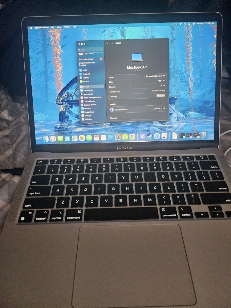 2020 Apple MacBook Air 13.3" M1 7C GPU 3.2GHz 8GB RAM 256GB SSD