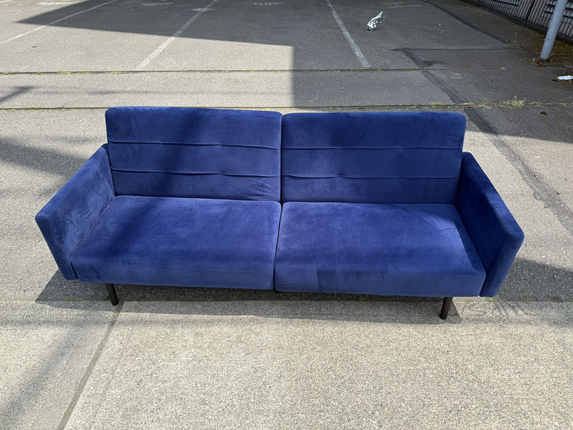 FREE Blue velvet modular couch