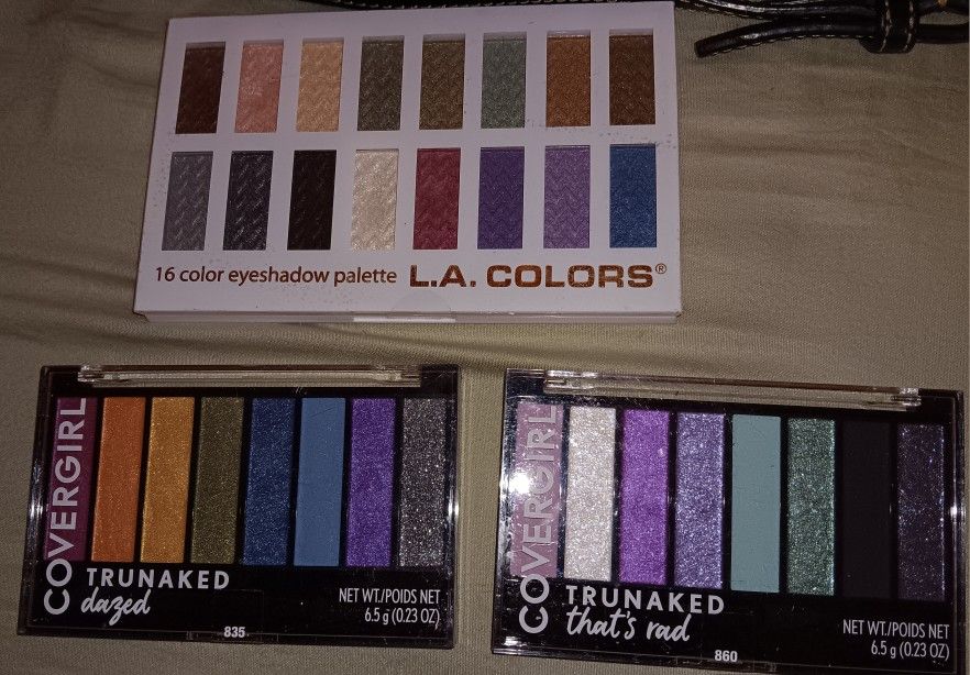 Various EYE SHADOW pallettes And Single Ones. Also Brushes